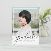 モダンタイポグラフィ写真の卒業 案内状 (スタンド正面)