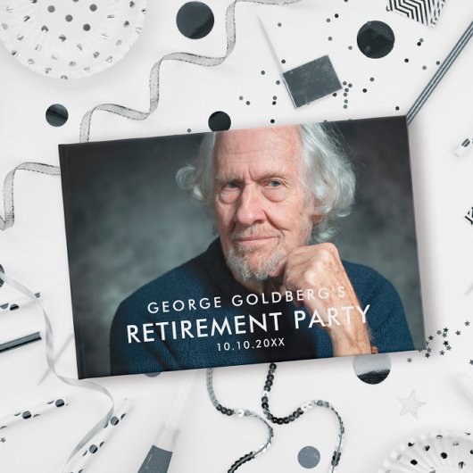 モダンタイポグラフィ写真の退職パーティー ゲストブック