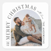 モダンタイポグラフィ写真アーチ スクエアシール (正面)