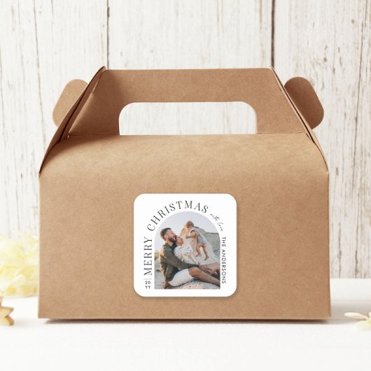 モダンタイポグラフィ写真アーチ スクエアシール