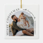 モダンタイポグラフィ写真アーチ セラミックオーナメント (裏面)