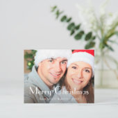 モダンタイポグラフィ写真クリスマス自分で作成 シーズンポストカード (スタンド正面)