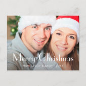 モダンタイポグラフィ写真クリスマス自分で作成 シーズンポストカード (正面)