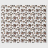 モダンタイポグラフィ写真コラージュ ラッピングペーパー (フラット)