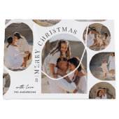 モダンタイポグラフィ写真コラージュ ラージペーパーバッグ (正面)