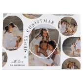 モダンタイポグラフィ写真コラージュ ラージペーパーバッグ (裏面)