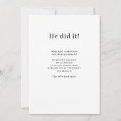 モダンタイポグラフィ写真シンプル卒業 案内状 (裏面)