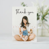 モダンタイポグラフィ写真ベビーシャワーありがとう サンキューカード (スタンド正面)