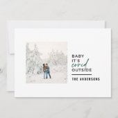 モダンタイポグラフィ写真ベビー シーズンカード (正面)