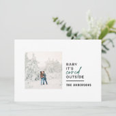 モダンタイポグラフィ写真ベビー シーズンカード (スタンド正面)