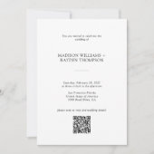 モダンタイポグラフィ写真予算QRコード結婚 招待状 (正面)