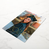 モダンタイポグラフィ写真卒業会 箔招待状 (回転した状態)