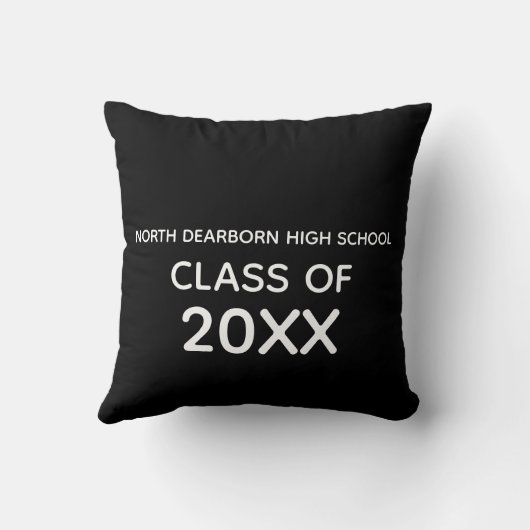 モダンタイポグラフィ写真卒業記念スロー クッション (裏面)