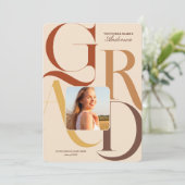 モダンタイポグラフィ写真卒業 招待状 (スタンド正面)