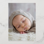 モダンタイポグラフィ写真青金ゴールドエレガント洗礼 箔シーズンカード (裏面)