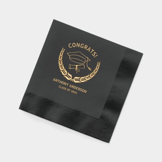 モダンタイポグラフィ卒業おめでとう 箔ナプキン (左)