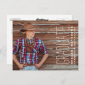 モダンタイポグラフィ卒業党招待状 インビテーションポストカード (正面/裏面)