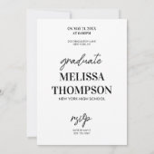 モダンタイポグラフィ卒業党招待状 招待状 (裏面)