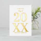 モダンタイポグラフィ卒業党招待状 箔招待状 (立ち正面)