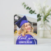 モダンタイポグラフィ卒業写真ありがとう ポストカード (スタンド正面)