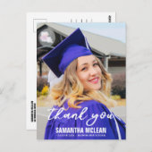 モダンタイポグラフィ卒業写真ありがとう ポストカード (正面/裏面)