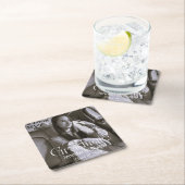 モダンタイポグラフィ卒業写真2024 スクエアペーパーコースター (インサイチュ)