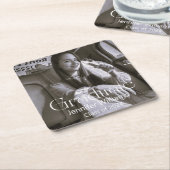 モダンタイポグラフィ卒業写真2024 スクエアペーパーコースター (アングル)