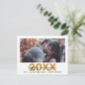 モダンタイポグラフィ台本の新年の写真 シーズンポストカード (スタンド正面)