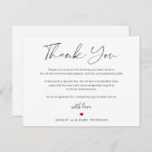 モダンタイポグラフィ台本の赤ちゃんシャワー感謝していユー サンキューカード (正面/裏面)