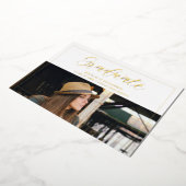 モダンタイポグラフィ台本フォト大学院卒業 箔招待状 (回転した状態)