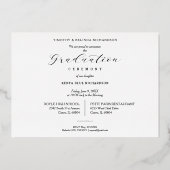 モダンタイポグラフィ台本フォト大学院卒業 箔招待状 (裏面)