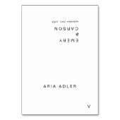 モダンタイポグラフィ名ビーガン結婚の座席表 テーブルナンバー (正面)