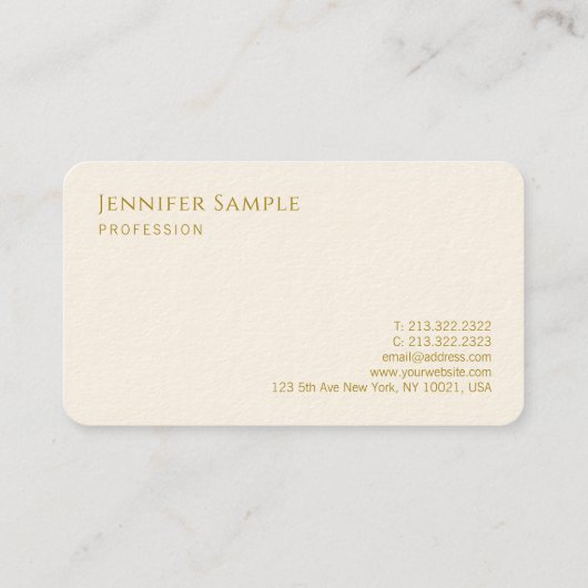 モダンタイポグラフィ名刺金ゴールドルック文字 名刺 (裏面)