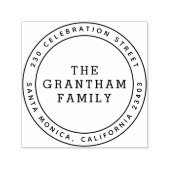 モダンタイポグラフィ名前をカスタムするラウンド差出人住所 セルフインキングスタンプ (デザイン)