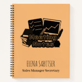 モダンタイポグラフィ名前をカスタムする会議ノート ノートブック (正面)