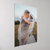 モダンタイポグラフィ名結婚の写真金ゴールド 箔ポスター (レイダウン)