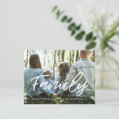 モダンタイポグラフィ家族の写真ホリデー ポストカード (スタンド正面)