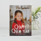 モダンタイポグラフィ年明け顔写真 シーズンカード (スタンド正面)