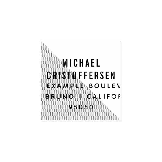 モダンタイポグラフィ幾何差出人住所 ラバースタンプ (インプリント)