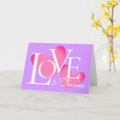 モダンタイポグラフィ愛と感謝してい文字デザインの カード (黄色い花)