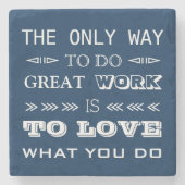 モダンタイポグラフィ感動的引用文 ストーンコースター (正面)