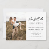 モダンタイポグラフィ我々はまだ誓い更新写真を行う 招待状 (正面)