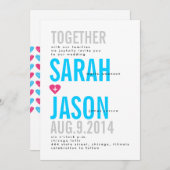 モダンタイポグラフィ招待状付はっきりしたフォント 招待状 (正面/裏面)