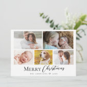 モダンタイポグラフィ数々の写真メリークリスマス シーズンカード (スタンド正面)