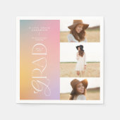 モダンタイポグラフィ数々の大学院歓迎 スタンダードカクテルナプキン (正面)