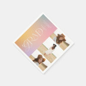 モダンタイポグラフィ数々の大学院歓迎 スタンダードカクテルナプキン (角)