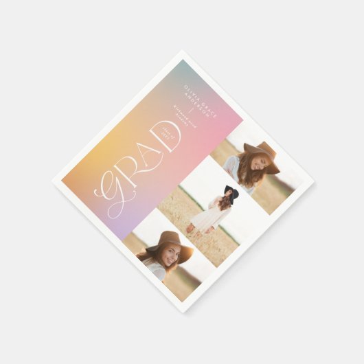 モダンタイポグラフィ数々の大学院歓迎 スタンダードカクテルナプキン (角)