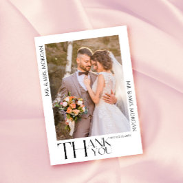 モダンタイポグラフィ文字と写真 | 結婚s サンキューカード