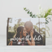 モダンタイポグラフィ日付のフォトカードの保存を解除 案内状 (スタンド正面)