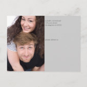 モダンタイポグラフィ日付の保結婚存 | ピンク 案内ポストカード (裏面)